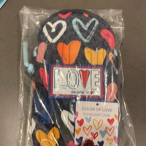 NWT Brighton Color of Love Hearts Fabric Sunglass Case